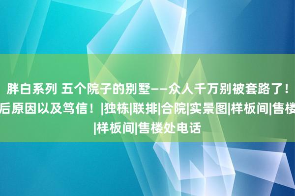 胖白系列 五个院子的别墅——众人千万别被套路了！了解背后原因以及笃信！|独栋|联排|合院|实景图|样板间|售楼处电话