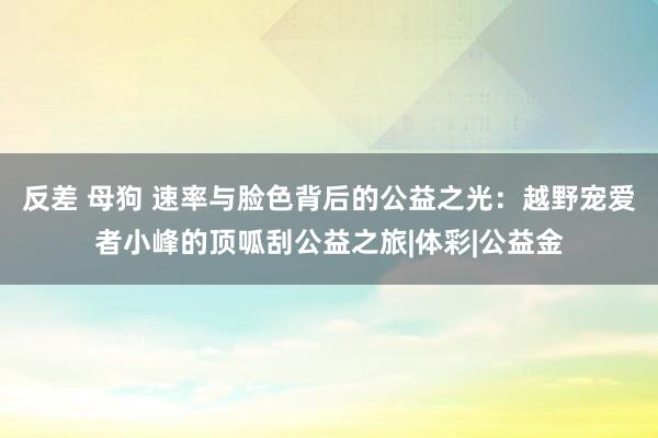 反差 母狗 速率与脸色背后的公益之光：越野宠爱者小峰的顶呱刮公益之旅|体彩|公益金